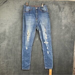 VIP Jeans with Orange Embroidery